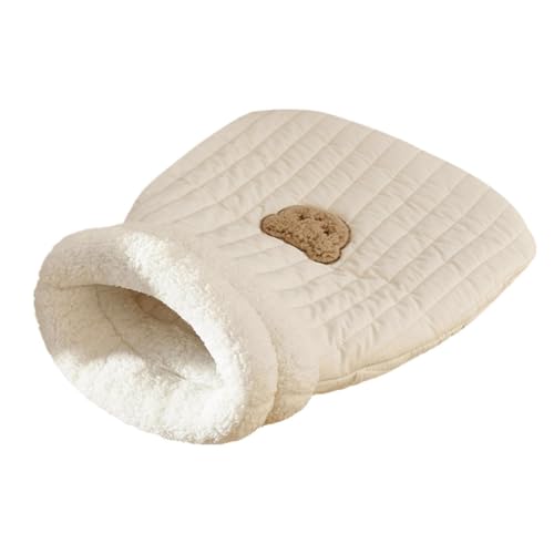 KQLULU Cat Sleeping Bag, Self-Warming Cosy Cat Bed, Soft and Comfortable Cat Bed Cave Cozy Cat Beds, Cute Cat Bed Cave Sleeping Bag Easy, Small Or Medium Pets (A-beige) von KQLULU