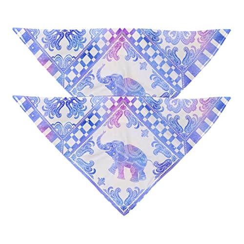 Passendes Bandana für Haustier und Besitzer, 2er-Pack, hochwertiger, transparenter Chiffon-Stoff, verstellbare Passform, kühlend,Galaxie Retro Elefant Universum Sternenhimmel Milchstraße von KQNZT