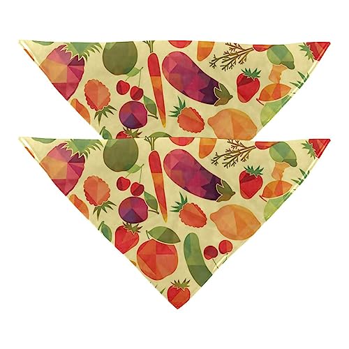 Passendes Bandana für Haustier und Besitzer, 2er-Pack, hochwertiger, transparenter Chiffon-Stoff, verstellbare Passform, kühlend,Künstlerische 3D Obst Gemüse Banane Ananas von KQNZT