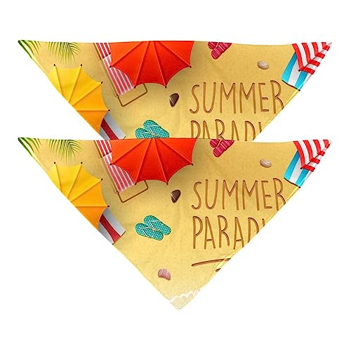 Passendes Bandana für Haustier und Besitzer, 2er-Pack, hochwertiger, transparenter Chiffon-Stoff, verstellbare Passform, kühlend,Sommer Paradis Strand Ozean Hawaii von KQNZT