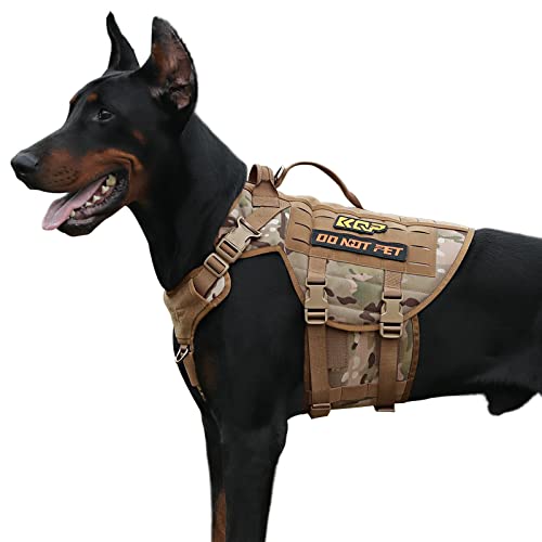 Hundegeschirr, kein Ziehen, taktisches Hundegeschirr, Militär-Hundeweste mit verstellbaren Metallclips, Haustier-Spaziergänge, Wandern, Trainingsweste, Hundegeschirr für große Hunde, Diensthund, von KQP