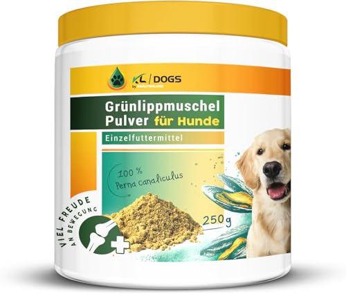 Kräuterland Grünlippmuschelpulver für Hund & Katze, 100% pures neuseeländischen Grünlippmuschel - Unterstützung der Hüft & Gelenkfunktion - Unterstützt die Beweglichkeit und Vitalität Ihrer Vierbeiner von KRÄUTERLAND N A T U R - Ö L M Ü H L E