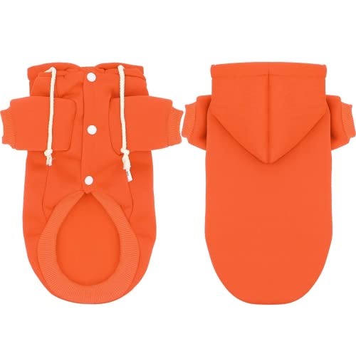 Personalisierte Hundekleidung,Hunde Mantel Winter,Hundebekleidung & Zubehör,Hunde Pullis,Hunde Wintermantel,Hoodie Hund,Hunde Kostüme (L,Orange) von KRD