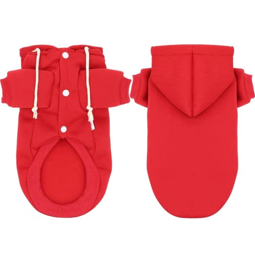 Personalisierte Hundekleidung,Hunde Mantel Winter,Hundebekleidung & Zubehör,Hunde Pullis,Hunde Wintermantel,Hoodie Hund,Hunde Kostüme (L,rot) von KRD