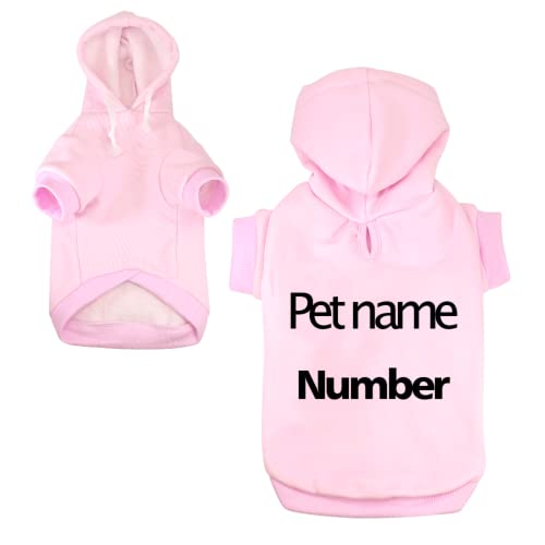 Personalisierte Hundekleidung,Hundemantel Für Kleine Hunde,Hundemantel Winter,Hunde Hoodie,Hunde Klamotten,Hunde Pulli (2XL,Rosa) von KRD