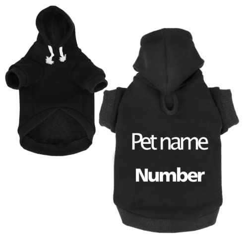 Personalisierte Hundekleidung,Hundemantel Für Kleine Hunde,Hundemantel Winter,Hunde Hoodie,Hunde Klamotten,Hunde Pulli (2XL,Schwarz) von KRD