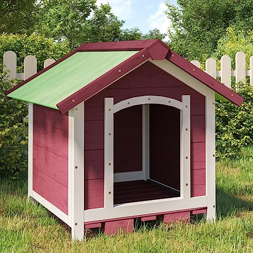 Hundehütte Sicherheit Komfort, Hundehütte Mokka 65x65x61,5 cm Massivholz Kiefer Massives Kiefernholz + Wasserfestes Dach + Großer Eingang Große Hundehaus für Hunde, Katzen, Kaninchen, Hühner von KRHINO