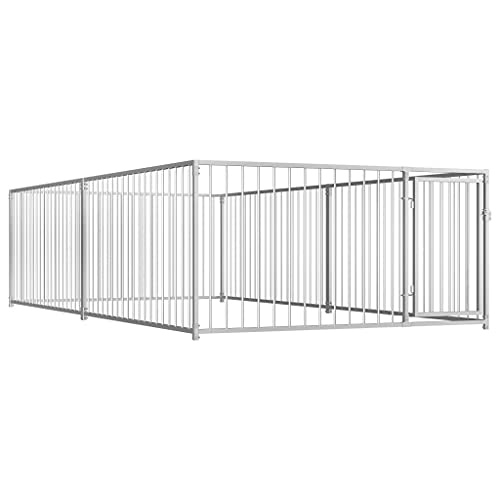 Outdoor-Hundezwinger Vielseitige, Outdoor-Hundezwinger 200×400×100 cm Robusten und strapazierfähigen verzinkten Stahlkonstruktion für Spiel, Sport, Training von KRHINO