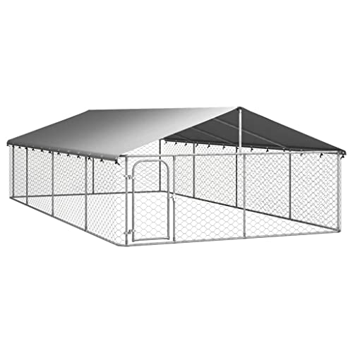 Outdoor-Hundezwinger Vielseitige, Outdoor-Hundezwinger mit Dach 600x300x150 cm Robusten und strapazierfähigen verzinkten Stahlkonstruktion für Spiel, Sport, Training von KRHINO