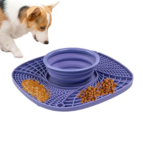 KSHSAA Hundenapf | Faltbarer Haustier-Hundenapf Langsames Füttern Leckmatte | Pet Feeding Watering Bowl für Trockene Nassfutter für Frischkäse, Würfelhuhn, Rindfleisch Jerky von KSHSAA