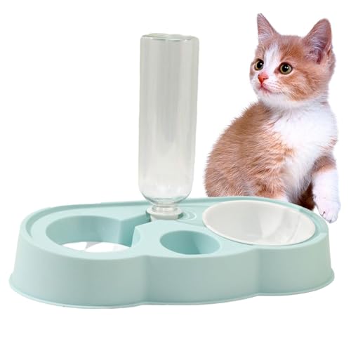 KSHSAA Katzen-Futterspender und Bewässerung, Wolkenform, automatischer Katzen-Wasserspender, abnehmbarer Bewässerungsnapf, langlebiger Katzennapf für Futter und Wasser, Indoor-Katzen, trockenes von KSHSAA