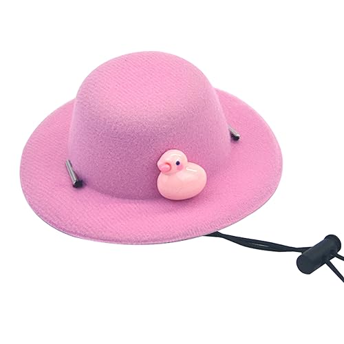 Hundehut, Katzenhut, Haustierhut, Cartoon-Enten-Design, niedlicher Hundehut, Welpen-Sonnenhut, verstellbarer elastischer Kinnriemen, Hüte für kleine Tiere (Rosa) von KSIEE