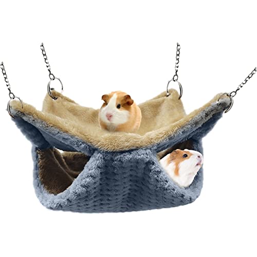 KSIEE Kleine Haustier-Käfig-Hängematte, warme Fleece-Hängematte, Hängematte-Betten für Frettchen, Meerschweinchen, Zuckergleiter, Hamster, Ratten, Mäuse, Chinchilla, fliegende Rennmäuse und von KSIEE