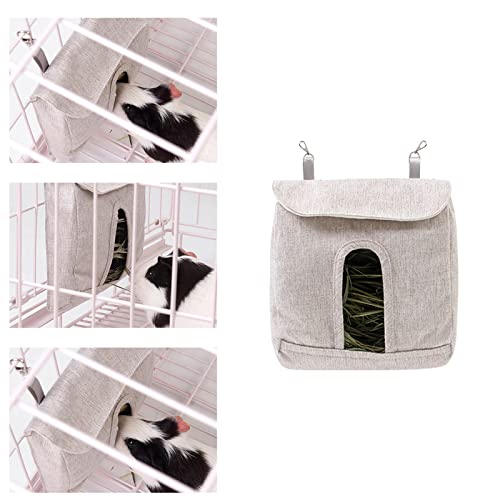 Kaninchen Heu Feeder Tasche Meerschweinchen Heu Tasche Kaninchen Futterspender Stoffbeutel Feeder Aufbewahrungstasche Feeder Sack für Kaninchen Meerschweinchen Chinchilla Hamster Kleintiere von KSIEE