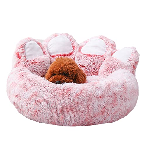 Katzen-Haustier-Sofa, niedliche Bärentatzen-Form, bequem, gemütlich, Plüsch, langlebig, modernes kleines Hundebett, Katzenbett für Indoor-Katzen, für Chihuahua, Katze, Kätzchen (Rosa) von KSIEE