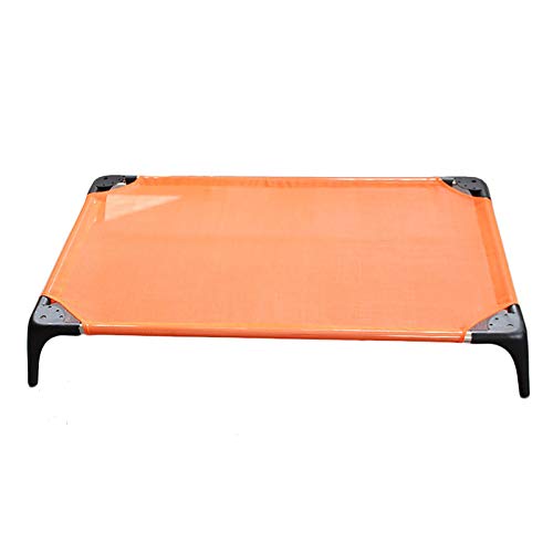 Erhöhtes Hundebett aus Stahl – Outdoor Indoor, tragbares Haustier-Lounge-Sofa mit rutschfester Fußmatte, feuchtigkeitsbeständig und kühlend, 4 Farben (Farbe: Orange, Größe: L (85 x 65 x 15 cm)) vision von KSTUFF