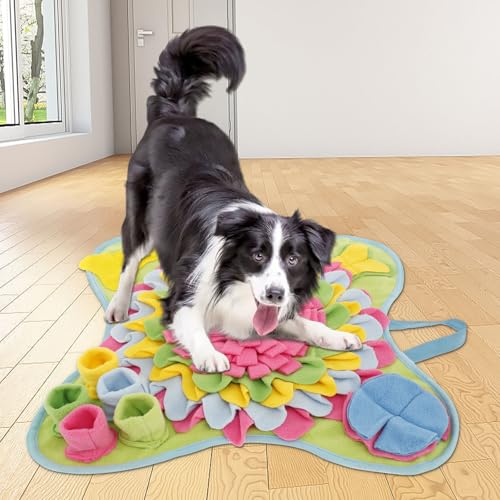 Schnüffelteppich für Hunde 50 * 50 cm Ultra Weich rutschfest Sicher Ausgrabungsmatte Hund Handwaschbar Maschinenwaschbar Hundematte Waschbar Snuffle Mat für Kleine Mittelgroße (Rosa) von KTCINA