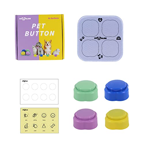 KUAIYIJU 4 Stück Set Button für Hunde Hund Button Teach Your Dog To Talk Dog Training Button für Kommunikation von KUAIYIJU