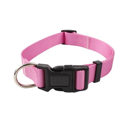 KUBEMUEG Personalisiertes Hundehalsband, Sicherheits-Halsband mit Schnalle, Nylon-Hundehalsband für kleine, mittelgroße und große Hunde (Größe M, Hotpink) von KUBEMUEG