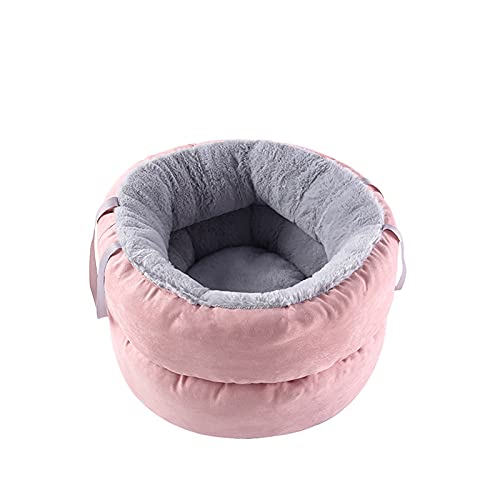 Haustierbett für Hunde, warm, weich, bequem, Katzenbett für mittelgroße Katzen, rutschfeste Unterseite, Donut-Kuscheltier, rundes Sofabett von KUCOCOSNEH