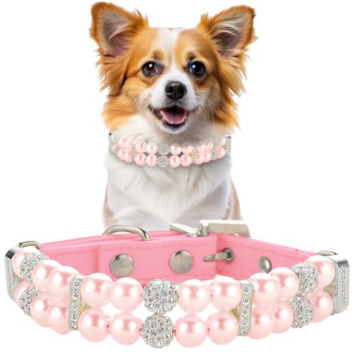 KUDES Halsband für Hunde und Katzen, mit Kristall-Strass-Diamant-Dekor, verstellbar, niedlich, modisch, für kleine Hunde, Haustiere, Hochzeit, Geburtstag, Party von KUDES