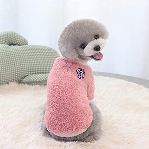 Warme Hundekleidung Netter Fruchtdruck Warmer Fleece Pullover Hunde Pullover Doppelseitige Fleece Haustiere Kleidung Für Kleine Mittelgroße Hunde von KUGRRFRC