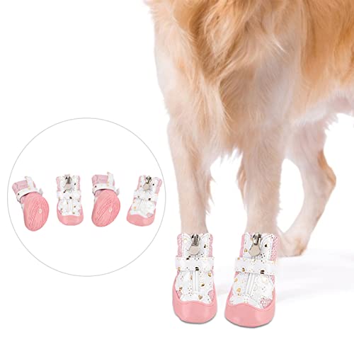 KUIDAMOS Hundeschuhe, Superweiche Haustierstiefel mit Reißverschluss, 4-teiliges Mesh-Design für das Tägliche Tragen Beim Laufen (3 Größe) von KUIDAMOS