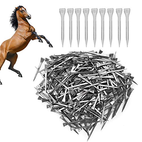 KUIDAMOS 250 Stück Hufeisennägel aus E6-Stahl für Pferdehufe Hohe Zugfestigkeit, 5,4 cm Länge Leicht zu Tragendes Pferdewerkzeug Sicheres, Präzises Nageln von KUIDAMOS