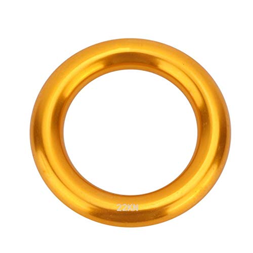 KUIDAMOS Aluminium Kletterseil O-Ring Abseilringe Tragbar Kompakt Robust 20KN Langlebiger runder Aluminiumring Leichtgewicht für Klettern, Baumpfleger, Hängematte, Flucht(Golden Ring) von KUIDAMOS