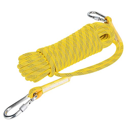 KUIDAMOS Survival Cord, Kletterseil Einfach zu robust und langlebig Leicht mit Sicherheitshaken für Sicherheitsseil(yellow, 50 meters, 164 feet) von KUIDAMOS