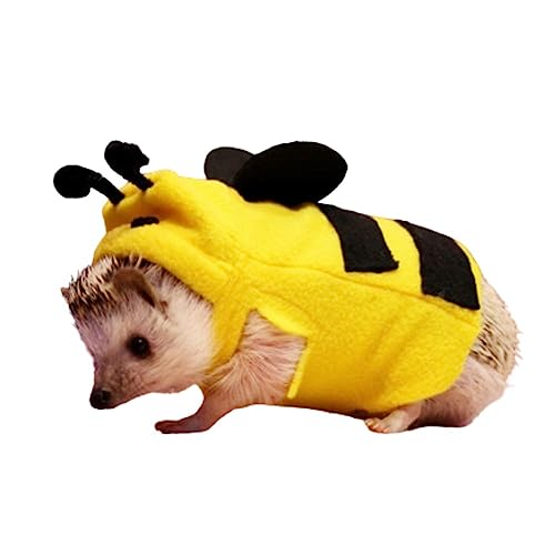 Igelkostüm, Bienenkleidung für Igel, Kleintierbekleidung, Polar-Fleece, handgefertigt, Igel-Kapuzenpullover, Verkleidungszubehör, Outfit für Cosplay, Halloween, Weihnachten, Party, Haustierbedarf (M von KUNBIUH