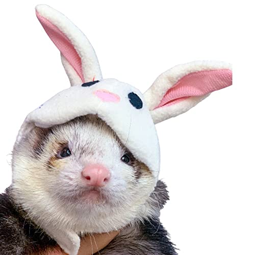 KUNBIUH Frettchen Kostüm Cartoon Tierform Haustier Kappe Hamster Meerschweinchen Party Cosplay Tier Ohr Kappe Kopfbedeckung Kätzchen Katze Hut Photo Booth (Hase) von KUNBIUH