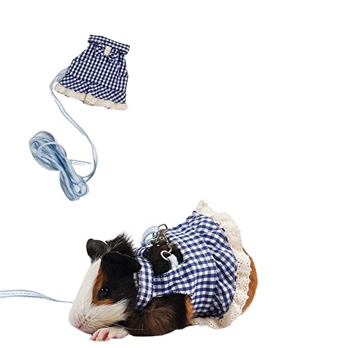 KUNBIUH Meerschweinchen-Weste, Geschirr, Leinen-Set mit niedlicher Schleife, Kostüm, verstellbares Kleid, Outfits für Kaninchen, Hamster, Chinchilla, Frettchen, Eichhörnchen, Kätzchen, ähnliche von KUNBIUH