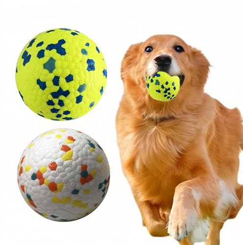 KUNHEHO Unzerstörbare Hunde-Tennisbälle für aggressive Kauer, Atom Beißspielzeug, Wasserspielzeug, Apportierbälle für Welpen, mittelgroße und große Hunde, 2 Bälle von KUNHEHO