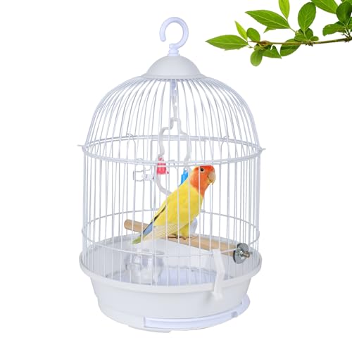 Reise-Vogelkäfige für Nymphensittiche, weißer Papageienkäfig, Starter-Set mit Ständer, Zubehör, Vogelkäfig, ideal für Sittiche, Lovebirds Papageien, Finken, Kanarienvögel und mehr kleine Vögel von KUNNKU