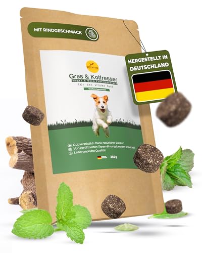 KUNTO® Gras- & Kotfresser Drops für Hunde - beruhigt den Magen & hilft gegen Sodbrennen - mit Rindfleischgeschmack - hohe Akzeptanz - mit natürlichen Kräutern - Deutsche Herstellung (2er Pack) von KUNTO