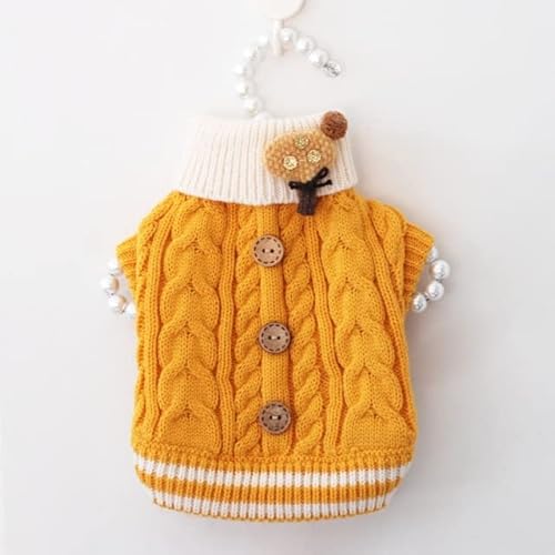 KUOCA Klassischer gestrickter Haustierpullover, süße Farbe, Hundekleidung für kleine Hunde, Winter-Hundejacke ohne Ärmel, Katzenkleidung von KUOCA