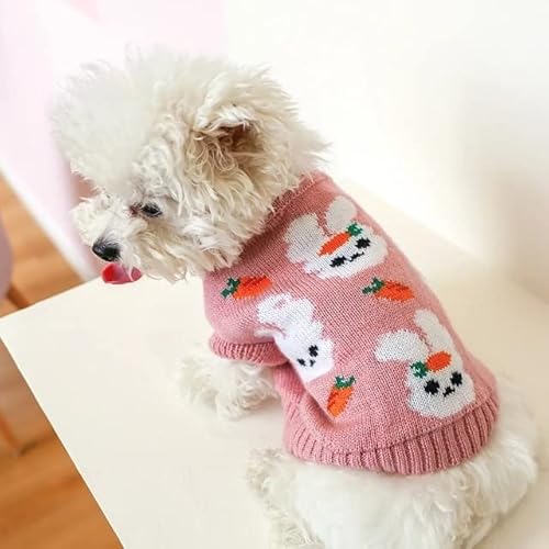 KUOCA Klassischer gestrickter Haustierpullover, süße Farbe, Hundekleidung für kleine Hunde, Winter-Hundejacke ohne Ärmel, Katzenkleidung von KUOCA