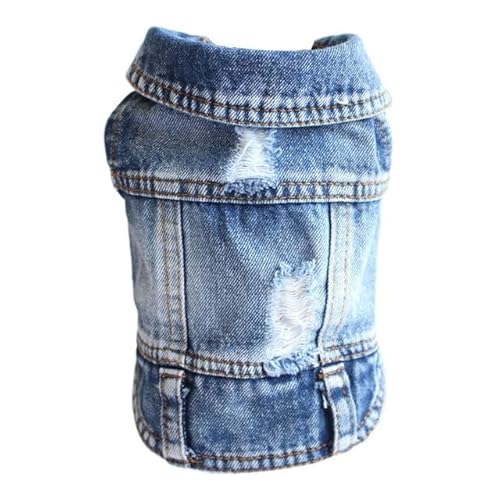 KUOCA XS-2XL Denim Hundekleidung Cowboy Haustier Hundemantel Welpenkleidung für kleine Hunde Jeansjacke Hundeweste Mantel Welpen Outfits Katzenkleidung von KUOCA