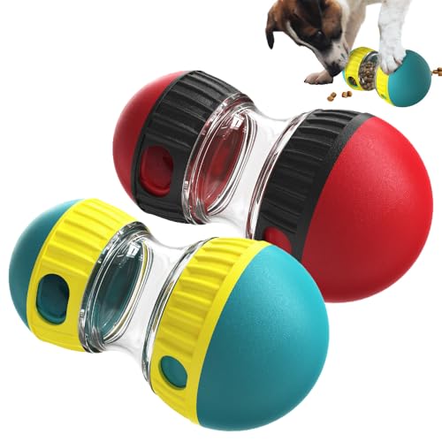 KUWUNG 2PCS Rolling Feeder Hundespielzeug, Intelligenzspielzeug für Hunde, Interaktives Futterball für Hunde, Hunde Puzzle Slow Feeder, Unzerstörbares Welpenspielzeug für Große/Mittlere/Kleine Hund von KUWUNG