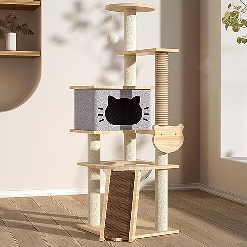 Kratzbaum, Turm für Wohnungskatzen, mehrstufiger Kratzbaum mit Kratzbäumen, Sitzstange, Spielruhe, Aktivitätsbaumelball für Kätzchen/kleine Katzen von KUviez