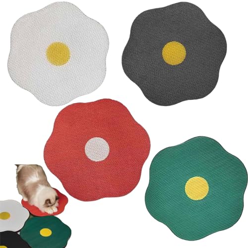 KWHEUKJL Flower Scratching Pad for Cats, Cat Wall Scratcher Corrugated Cardboard, The Cuddles Meow Wall Cat Scratcher, Cat Scratching Mat Furniture Protector (4Pcs) von KWHEUKJL