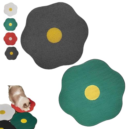 KWHEUKJL Flower Scratching Pad for Cats, Cat Wall Scratcher Corrugated Cardboard, The Cuddles Meow Wall Cat Scratcher, Cat Scratching Mat Furniture Protector (Black+Green) von KWHEUKJL