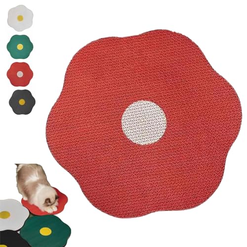 KWHEUKJL Flower Scratching Pad for Cats, Cat Wall Scratcher Corrugated Cardboard, The Cuddles Meow Wall Cat Scratcher, Cat Scratching Mat Furniture Protector (Red) von KWHEUKJL