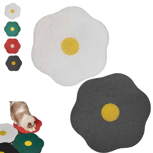 KWHEUKJL Flower Scratching Pad for Cats, Cat Wall Scratcher Corrugated Cardboard, The Cuddles Meow Wall Cat Scratcher, Cat Scratching Mat Furniture Protector (White+Black) von KWHEUKJL