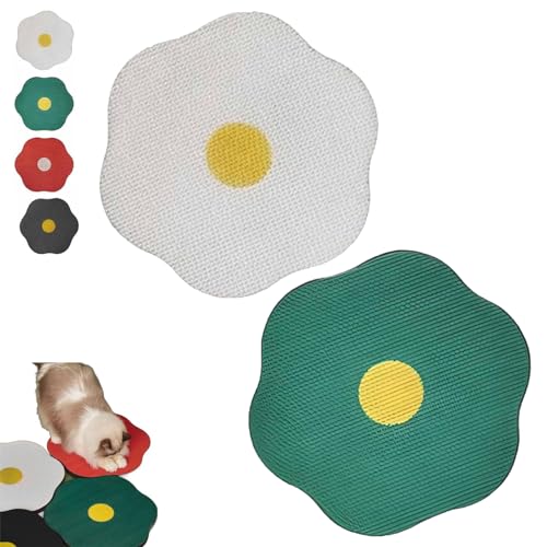 KWHEUKJL Flower Scratching Pad for Cats, Cat Wall Scratcher Corrugated Cardboard, The Cuddles Meow Wall Cat Scratcher, Cat Scratching Mat Furniture Protector (White+Green) von KWHEUKJL