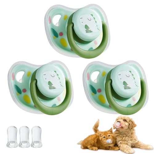 KWHEUKJL 3PC Pet Dog Silicone Pacifier, Puppy Kitten Calming Pacifier, Chew Toys for Small Dogs, Pet Chew Toy Animal Accessories Decoration (3pcs-a) von KWHEUKJL