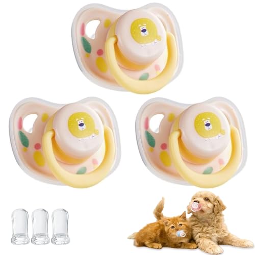 KWHEUKJL 3PC Pet Dog Silicone Pacifier, Puppy Kitten Calming Pacifier, Chew Toys for Small Dogs, Pet Chew Toy Animal Accessories Decoration (3pcs-c) von KWHEUKJL