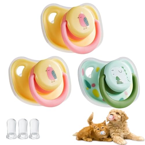 KWHEUKJL 3PC Pet Dog Silicone Pacifier, Puppy Kitten Calming Pacifier, Chew Toys for Small Dogs, Pet Chew Toy Animal Accessories Decoration (3pcs-d) von KWHEUKJL