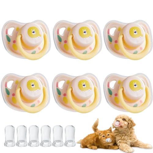 KWHEUKJL 3PC Pet Dog Silicone Pacifier, Puppy Kitten Calming Pacifier, Chew Toys for Small Dogs, Pet Chew Toy Animal Accessories Decoration (6pcs-a) von KWHEUKJL